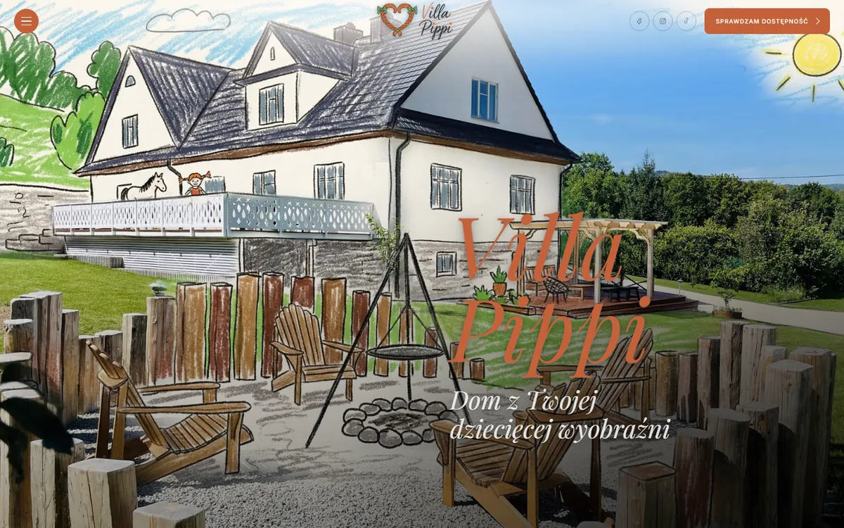 Fragment zrealizowanej strony Villa Pippi
